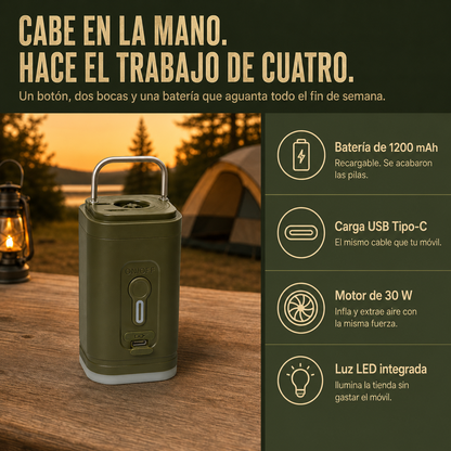 Inflador Portátil Recargable 3 en 1